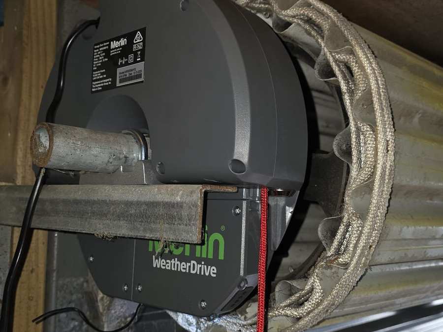 Merlin WeatherDrive motor installed on a roller door in Elwood, Melbourne
